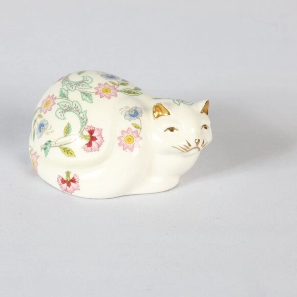 Minton Haddon Hall Other - Minton Haddon Hall Cat Figurine with Gold Trim - Bone China - Nearly Purrfect